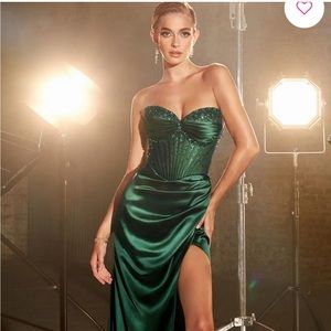 Beaded-Corset Strapless Long Prom Dress LADIVINE by Cinderella Divine
